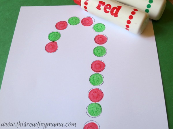 candy cane patterns with do-a-dot paint