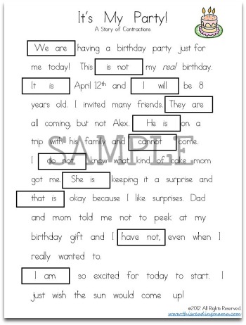 It's my Party! - a story of contractions
