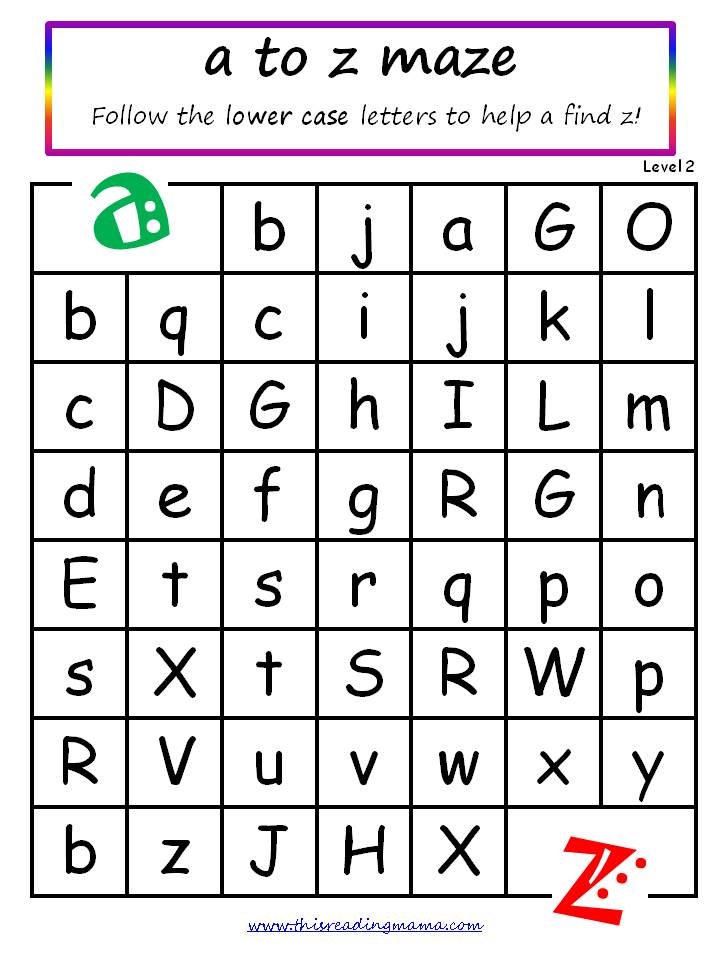 abc a to z level 2 lower case letters this reading mama