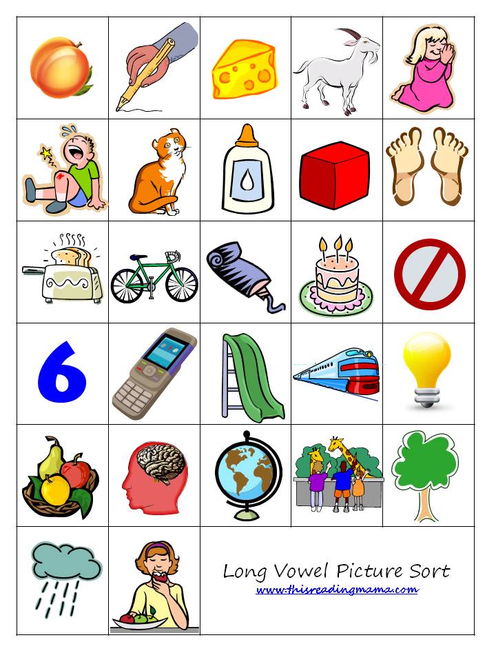 FREE Long Vowel Picture Sort