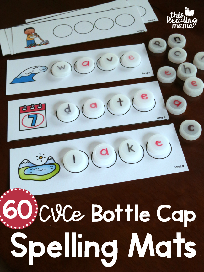 CVCe Bottle Cap Spelling Mats