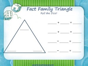 Fact Family Triangle Gameboard