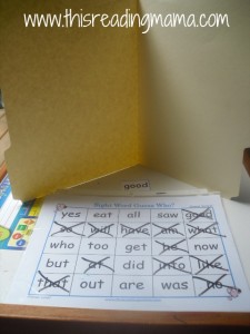 sight word guess who, file folders