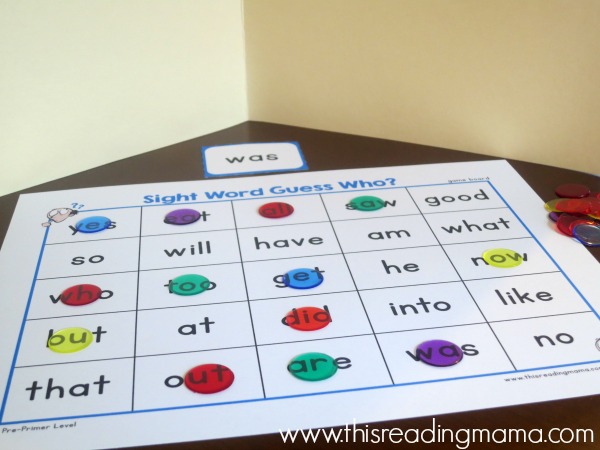 sight word guess who with a file folder