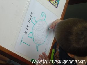 T is for Turtle Tracing Page