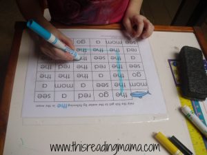 sight word maze with THE