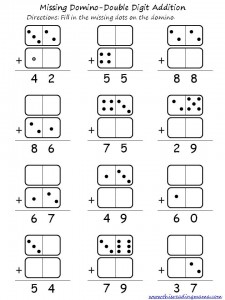 Domino Double Digit Addition Printable