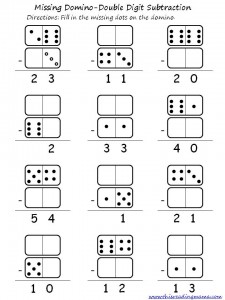 Double Digit Domino Subtraction Printable