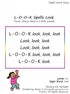 look sight word song