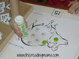 numbers 10-20, do a dot paint