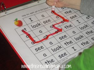 preschool word maze