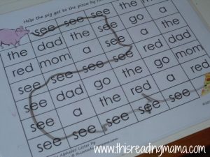 sight word maze with see