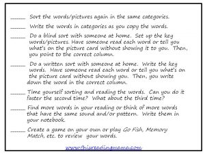 word study routines