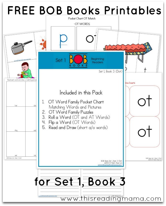 FREE BOB Books Printables for Set 1-Book 3 This Reading Mama