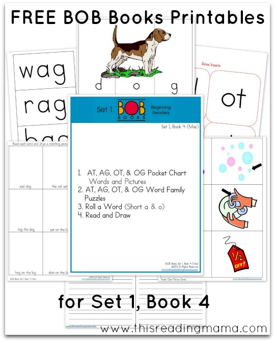 FREE BOB Books Printables for Set 1-Book 4 This Reading Mama