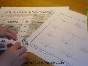 Photo of Roll and Write a Sentence Activity