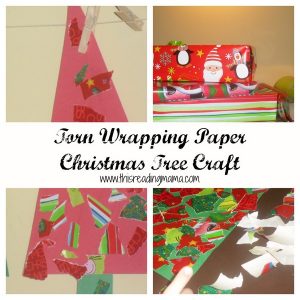photo of Torn Wrapping Paper Christmas tree craft