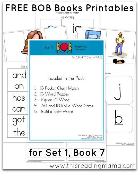 FREE BOB Books Printables for Set 1-Book 7 This Reading Mama