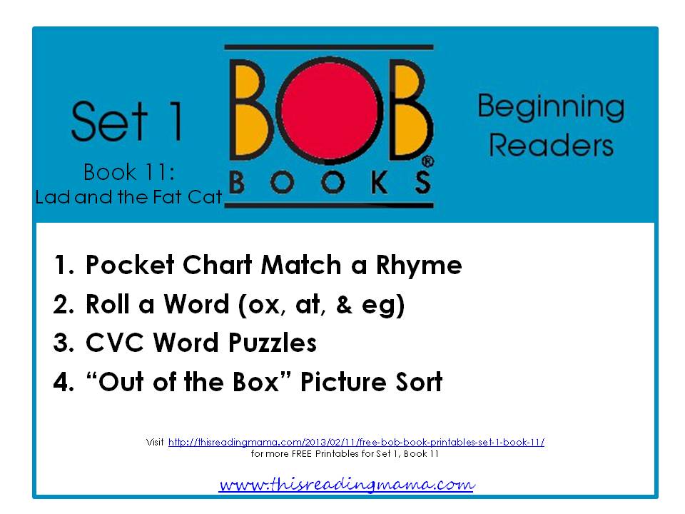 FREE BOB Book Printables: Set 1, Book 11