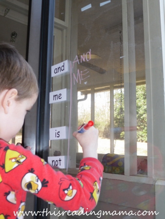 photo of Writing sight words with Crayola Window Markers {This Reading Mama}