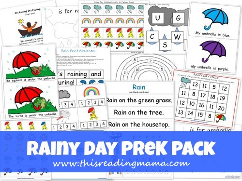 photo of FREE Rainy Day PreK Pack | This Reading Mama