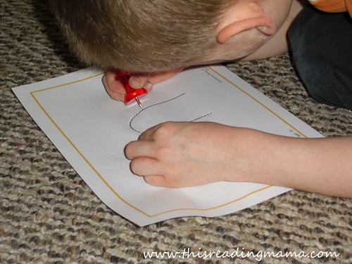 photo of poke page activity with sight word (in) | This Reading Mama
