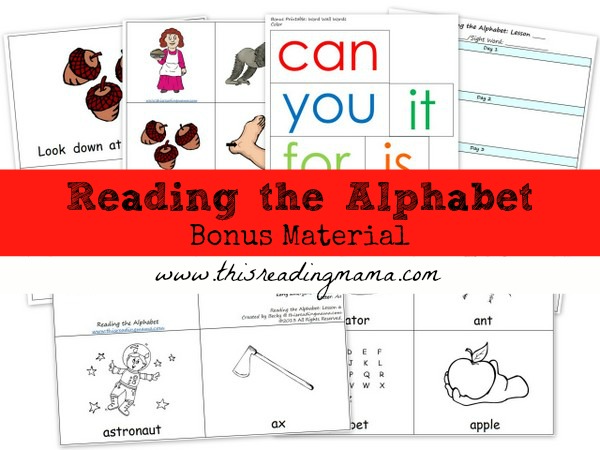 Reading the Alphabet- Bonus Material | This Reading Mama
