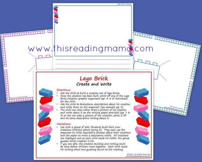 Free Lego Bricks Create and Write ~ Descriptive Writing | This Reading Mama
