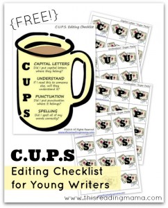 FREE Editing Checklist for Young Writers | This Reading Mama