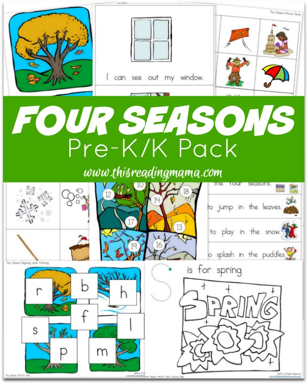 Four Seasons Pre-K/K Pack {FREE} | This Reading Mama