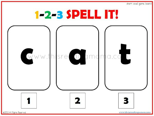 1-2-3 SPELL IT!~ A Short Vowel Spelling Game | This Reading Mama