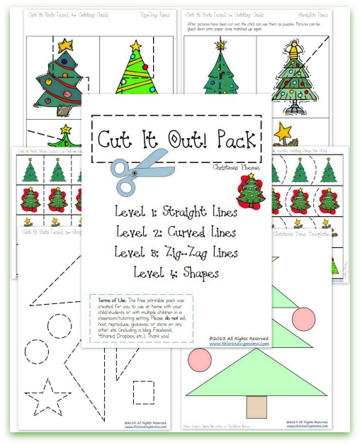 Free Christmas Cutting Practice Pack Cut It Out