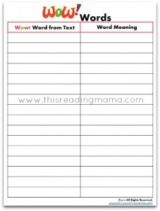 FREE Printable Page to Teach Vocabulary | This Reading Mama