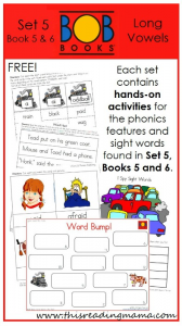 FREE BOB Book Printables for Set 5, Book 5 and 6 | This Reading Mama