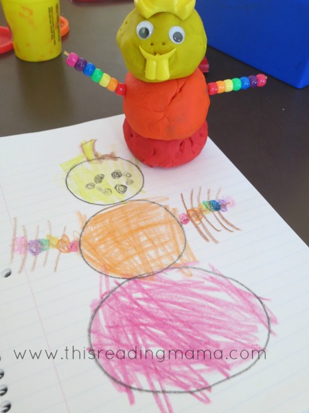 Drawing our playdough snowmen | This Reading Mama
