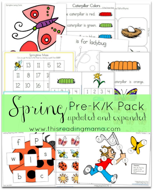 FREE Spring Pre-K/K Pack ~ Updated and Expanded | This Reading Mama