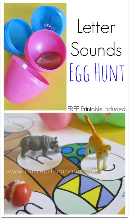 Beginning Letter Sounds Easter Egg Hunt {free printable included!} | This Reading Mama