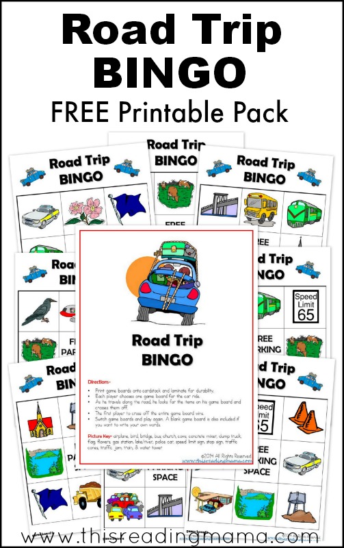 FREE Printable Road Trip BINGO Pack | This Reading Mama