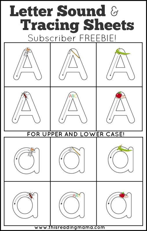 Letter Sounds and Letter Tracing Sheets – Subscriber FREEBIE