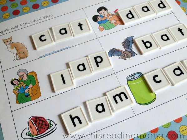 building short vowel words with letter tiles