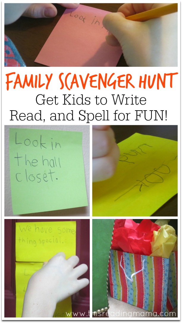 Family Scavenger Hunt- Writing, Reading, and Spelling FUN - This Reading Mama