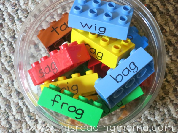 LEGO words for word family sorting