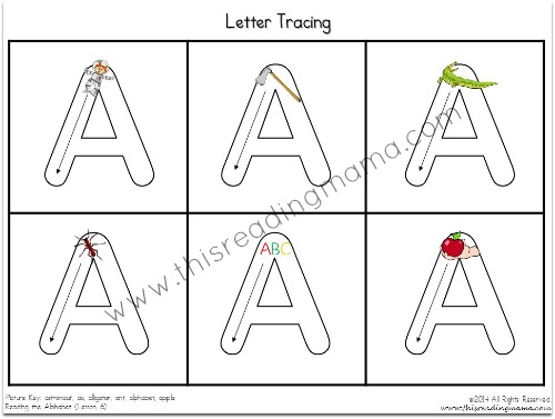 Beginning Handwriting and Tracing Pages from Reading the Alphabet Bundle Pack
