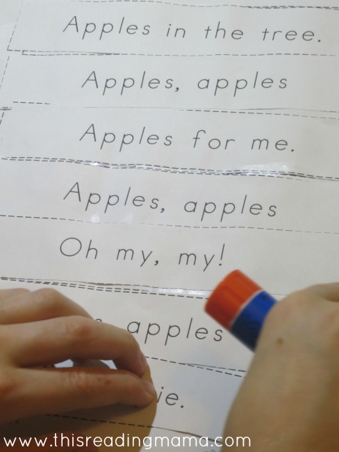 glue the apple poem back in the right order
