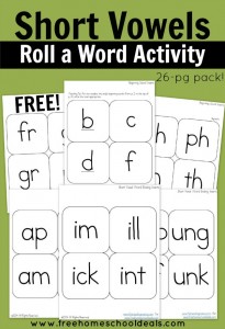 Short Vowels Roll a Word Activity - Free Homeschool Deals
