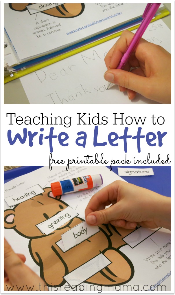 Teaching Kids How to Write a Letter {free printable pack}| This Reading Mama