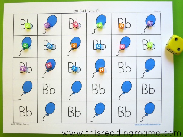 alphabet grid games b is for bead