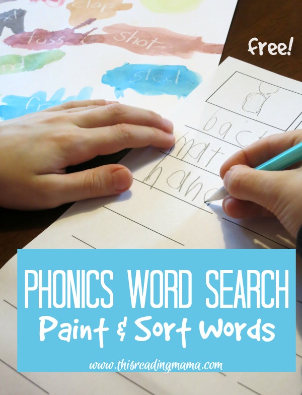 Phonics Word Search - Paint and Sort Words {with FREE printable} | This Reading Mama