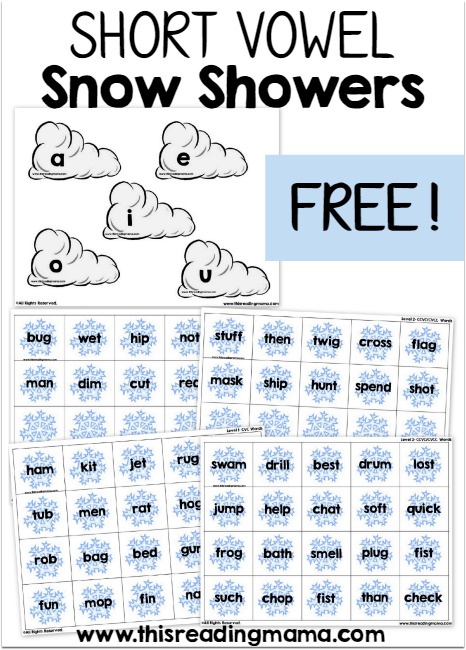 Short Vowel Snow Showers Sorting Pack {FREE} - This Reading Mama