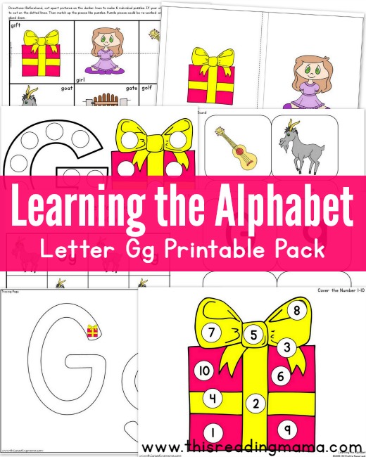 Learning the Alphabet- Letter G Printable Pack